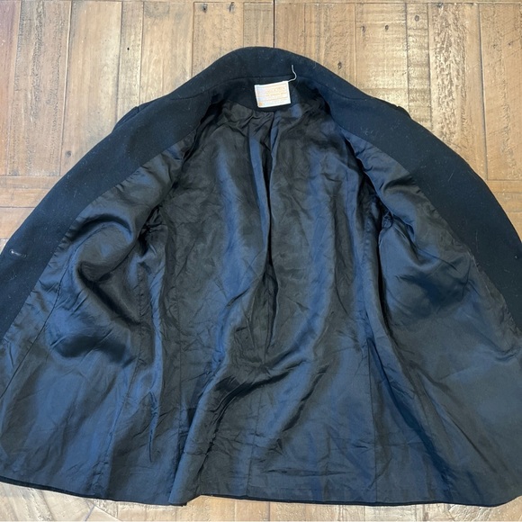 Vintage Pendleton Wool Blazer Women 8 Black Jacket Made In USA Utilitarian - Picture 4 of 11